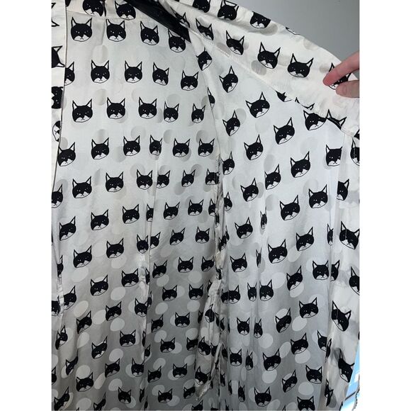 Women’s Silk Robe MEDIUM-LARGE Black Cats - Picture 5 of 9